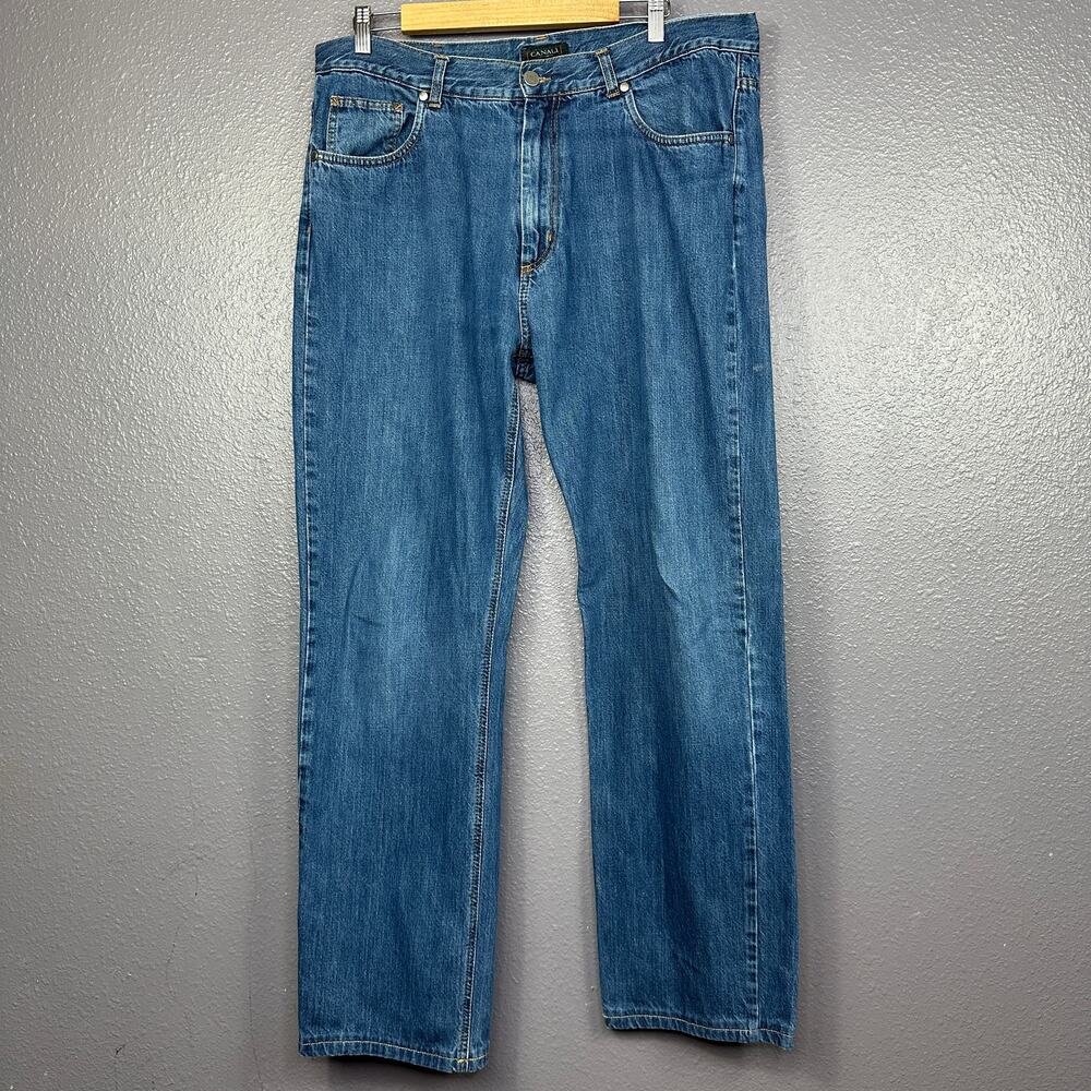 Canali Sportswear Jeans Men's 54 Size 38x32 Straight Leg Blue